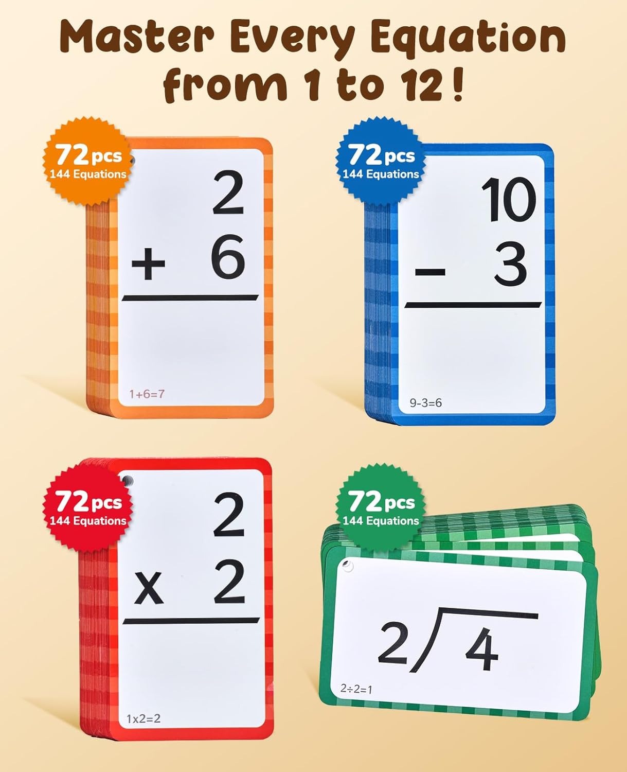 Educational math product with number blocks and flashcards